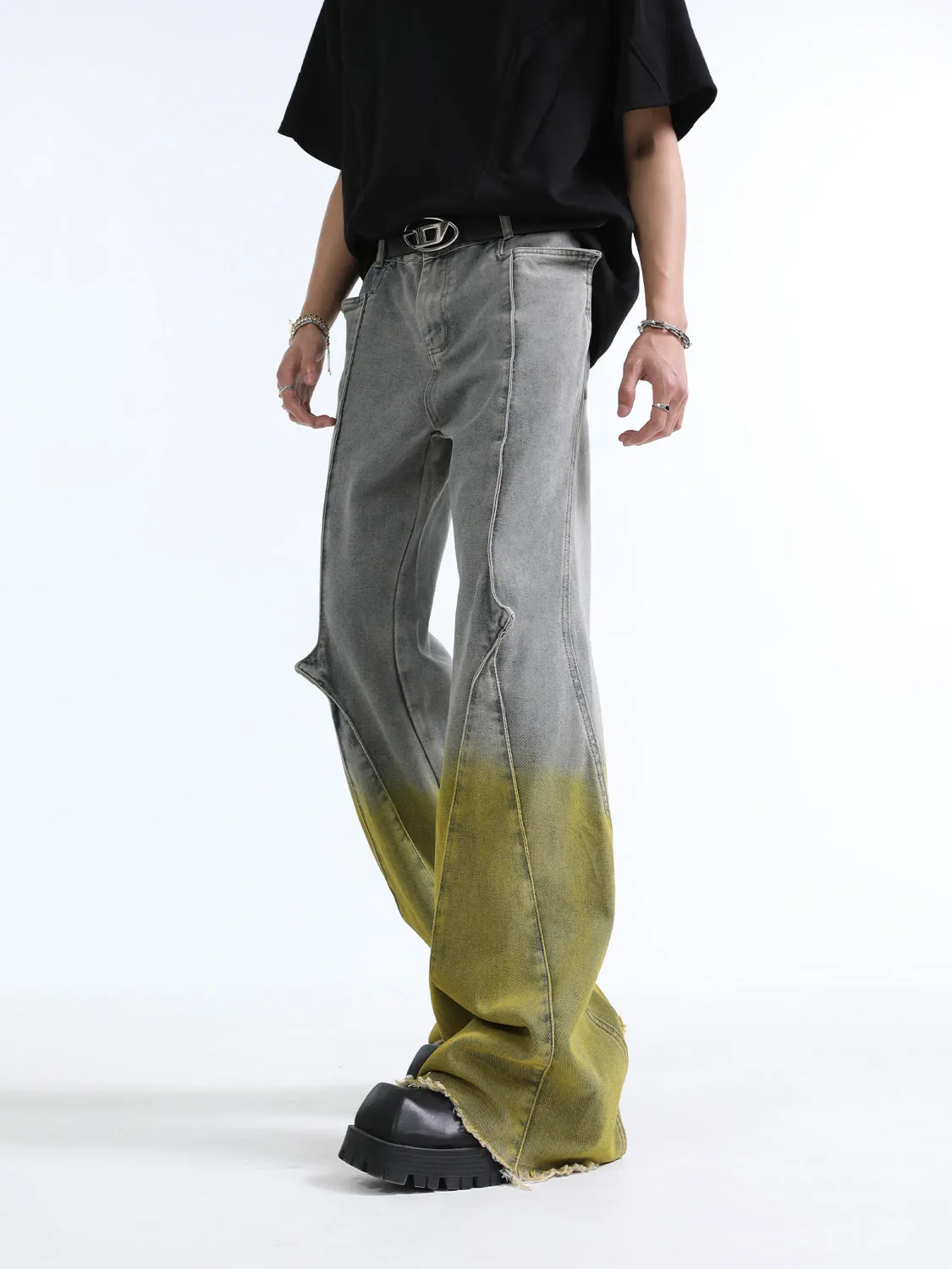 【24s July.】Deconstructed Split Gradient Jeans