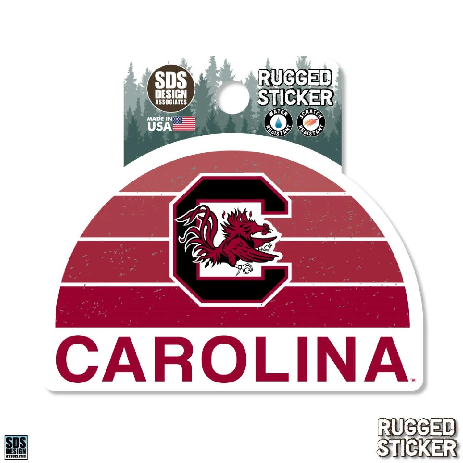 3.5" CAROLINA GRADIENT HALF CIRCLE RUGGED STICKER