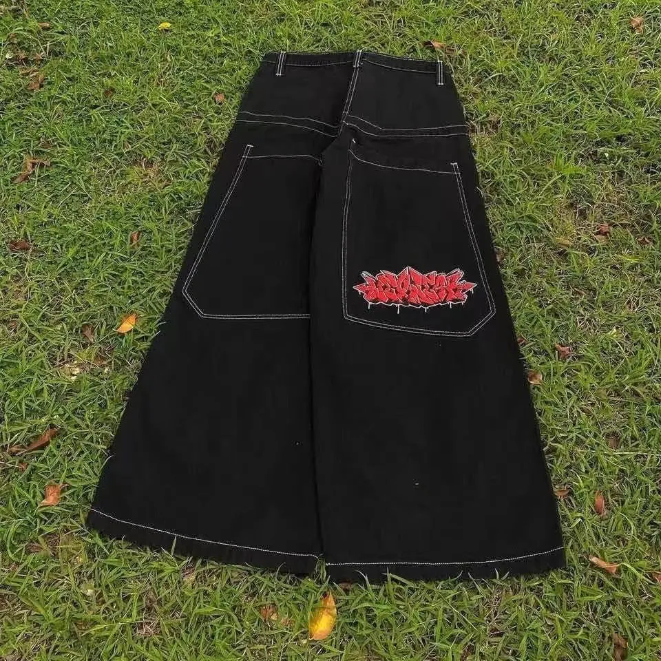 Advbridge 90s fashion men Cropped Pants Men's Loose Wide Leg American Retro Gradient Jeans Men's High Street Straight Oversize Spring and Autumn