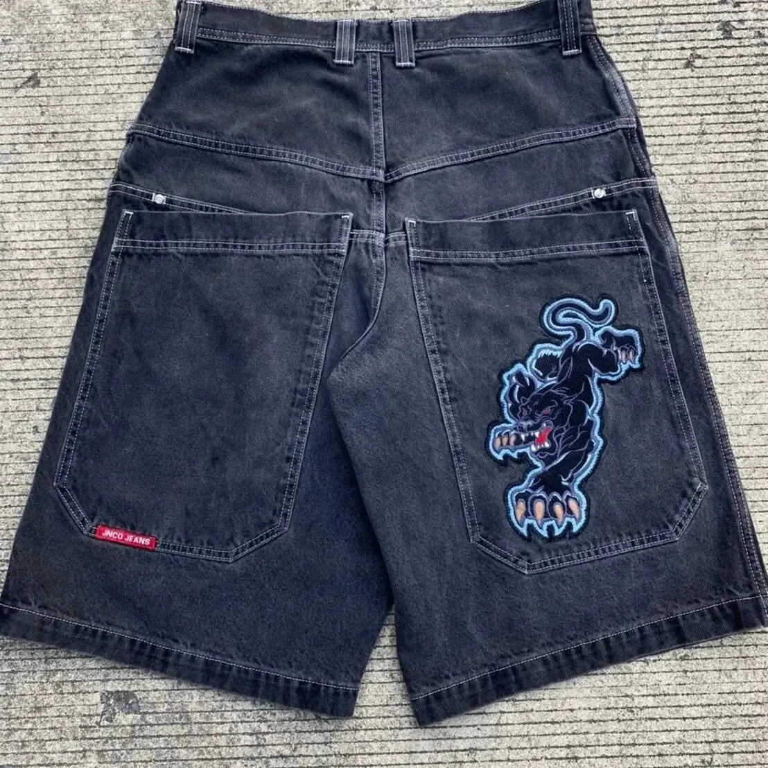 Advbridge 90s fashion men Cropped Pants Men's Loose Wide Leg American Retro Gradient Jeans Men's High Street Straight Oversize Spring and Autumn