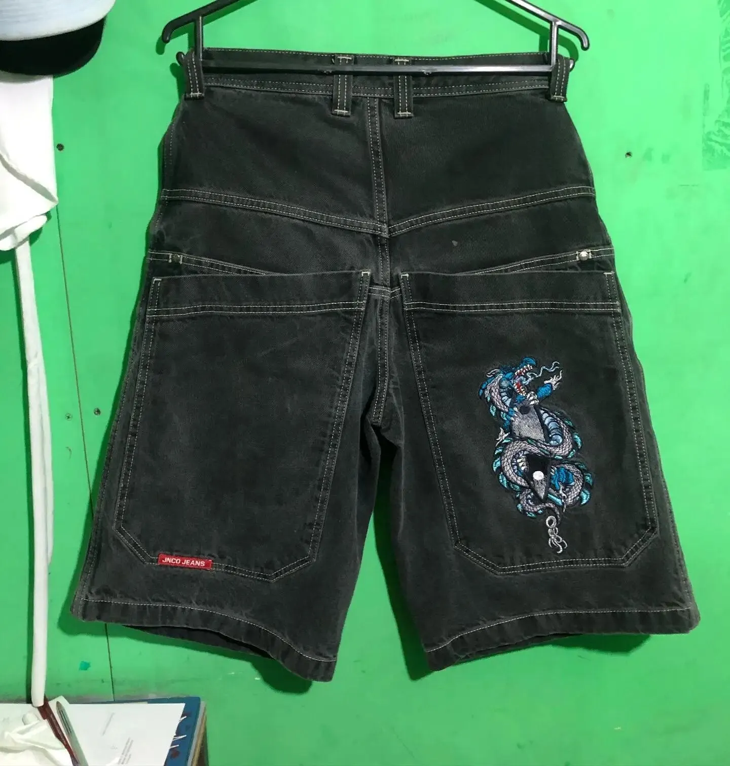 Advbridge 90s fashion men Cropped Pants Men's Loose Wide Leg American Retro Gradient Jeans Men's High Street Straight Oversize Spring and Autumn