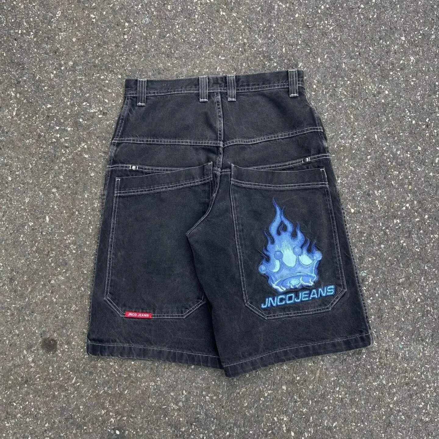 Advbridge 90s fashion men Cropped Pants Men's Loose Wide Leg American Retro Gradient Jeans Men's High Street Straight Oversize Spring and Autumn