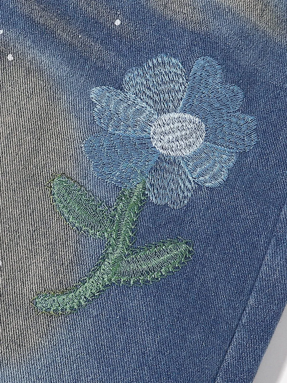 Aelfric Eden Embroidery Flower Washed Loose Jeans