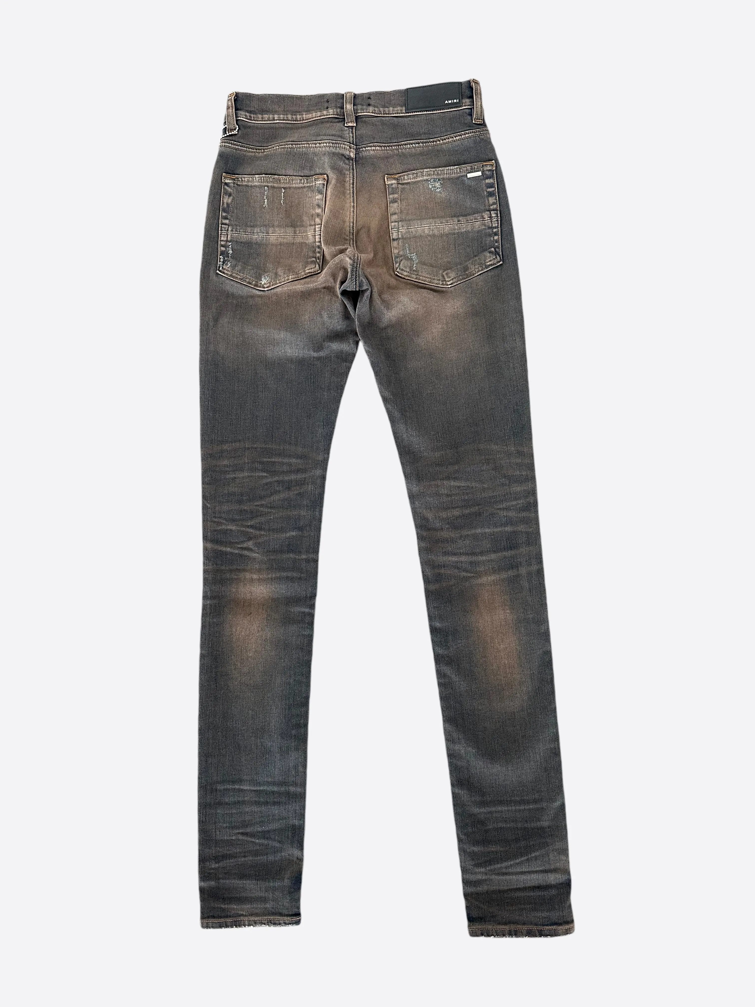 Amiri Dark Indigo & Black Patch Thrasher Jeans
