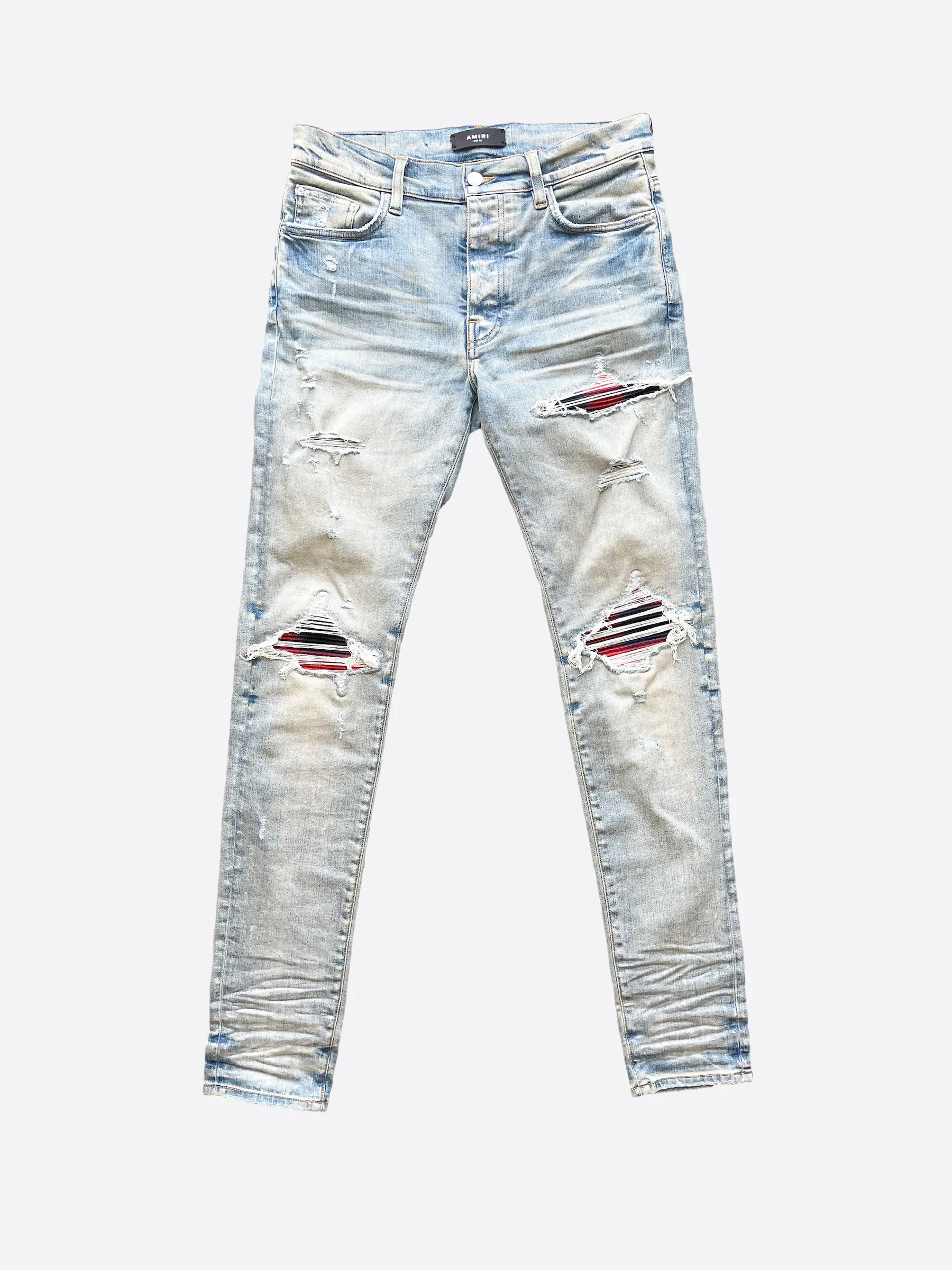 Amiri Plaid MX1 Distressed Jeans
