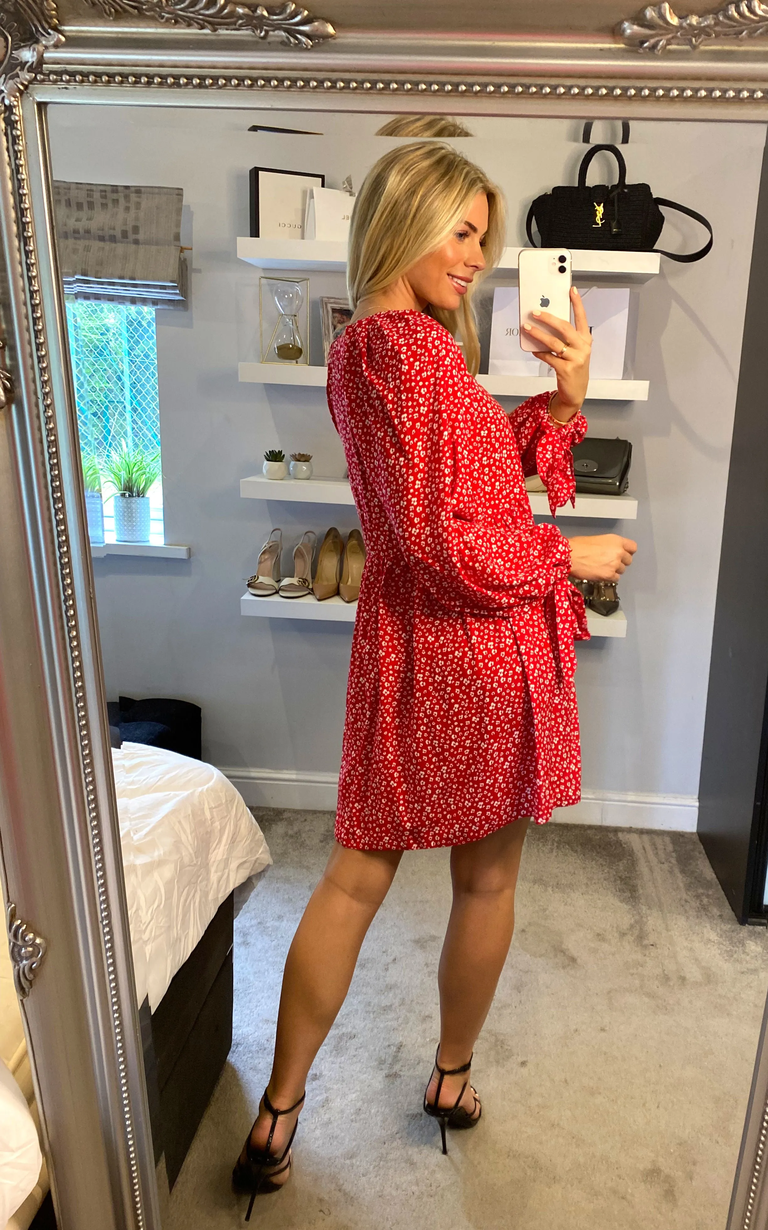 Babydoll Dress in Red and White Floral | Clementine