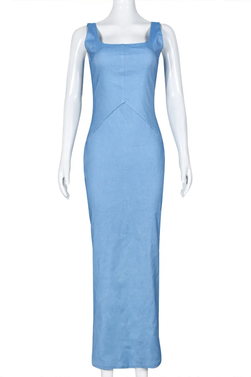 BC522 Denim Long Dress