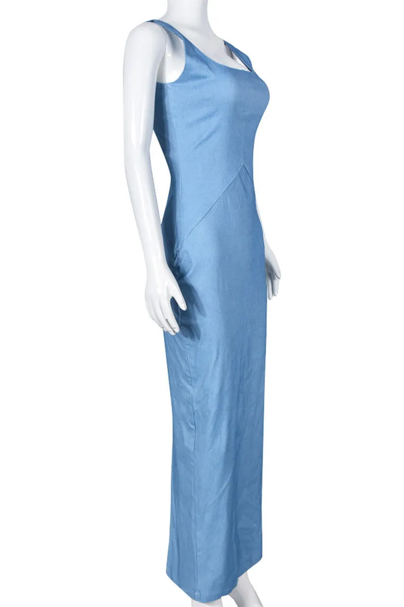 BC522 Denim Long Dress