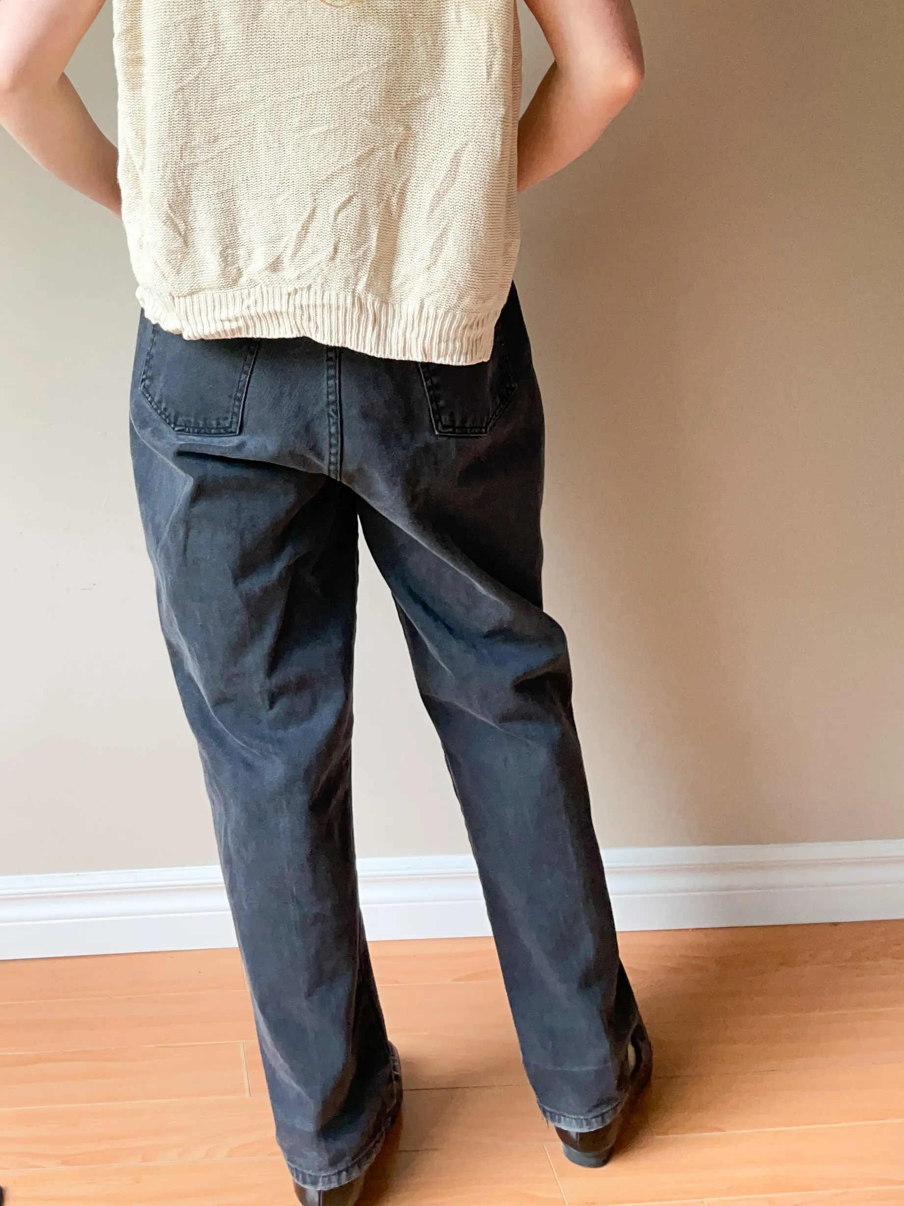 Bill Blass Vintage Black Barrel Leg Jeans - Size 12