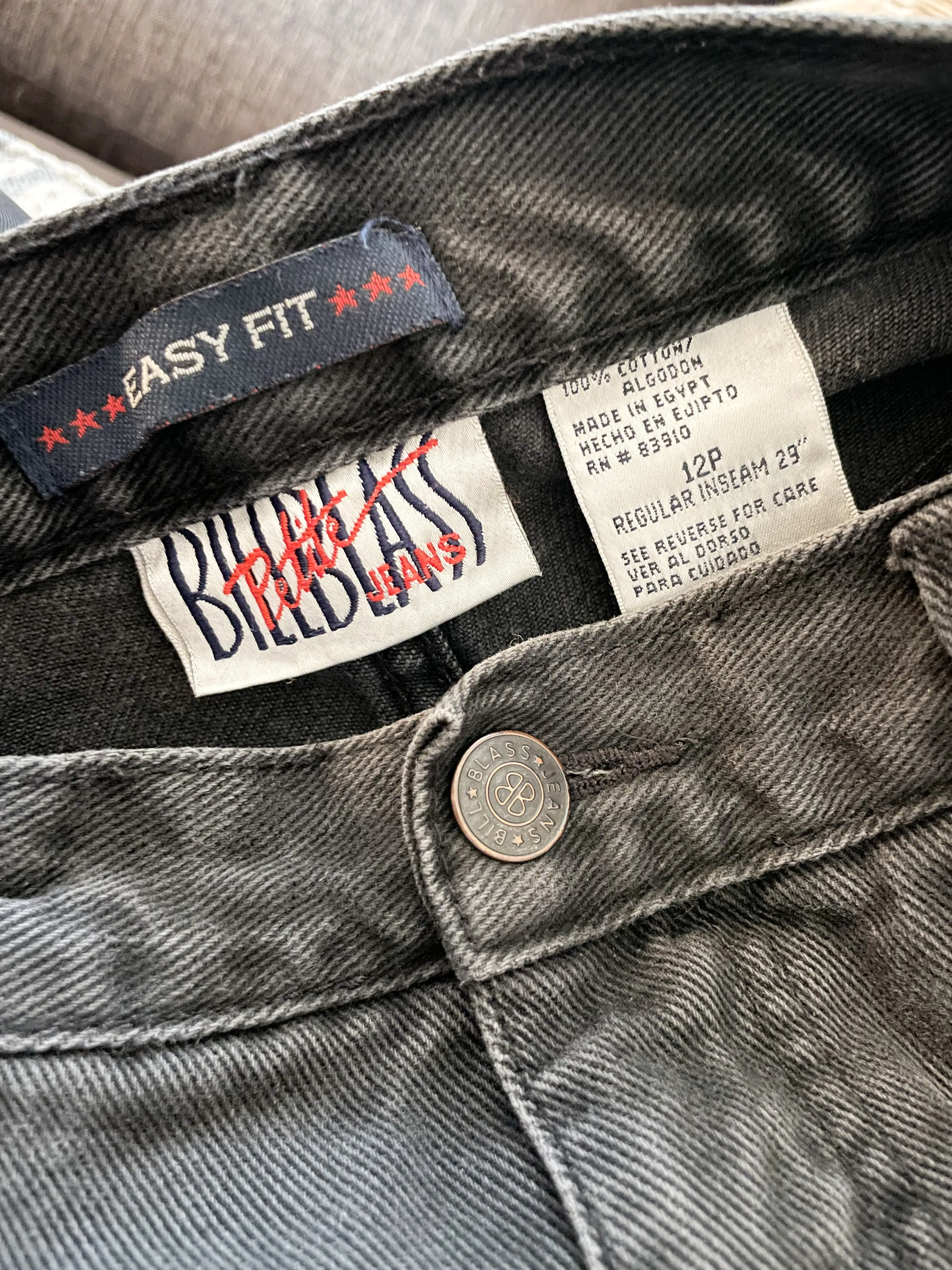 Bill Blass Vintage Black Barrel Leg Jeans - Size 12