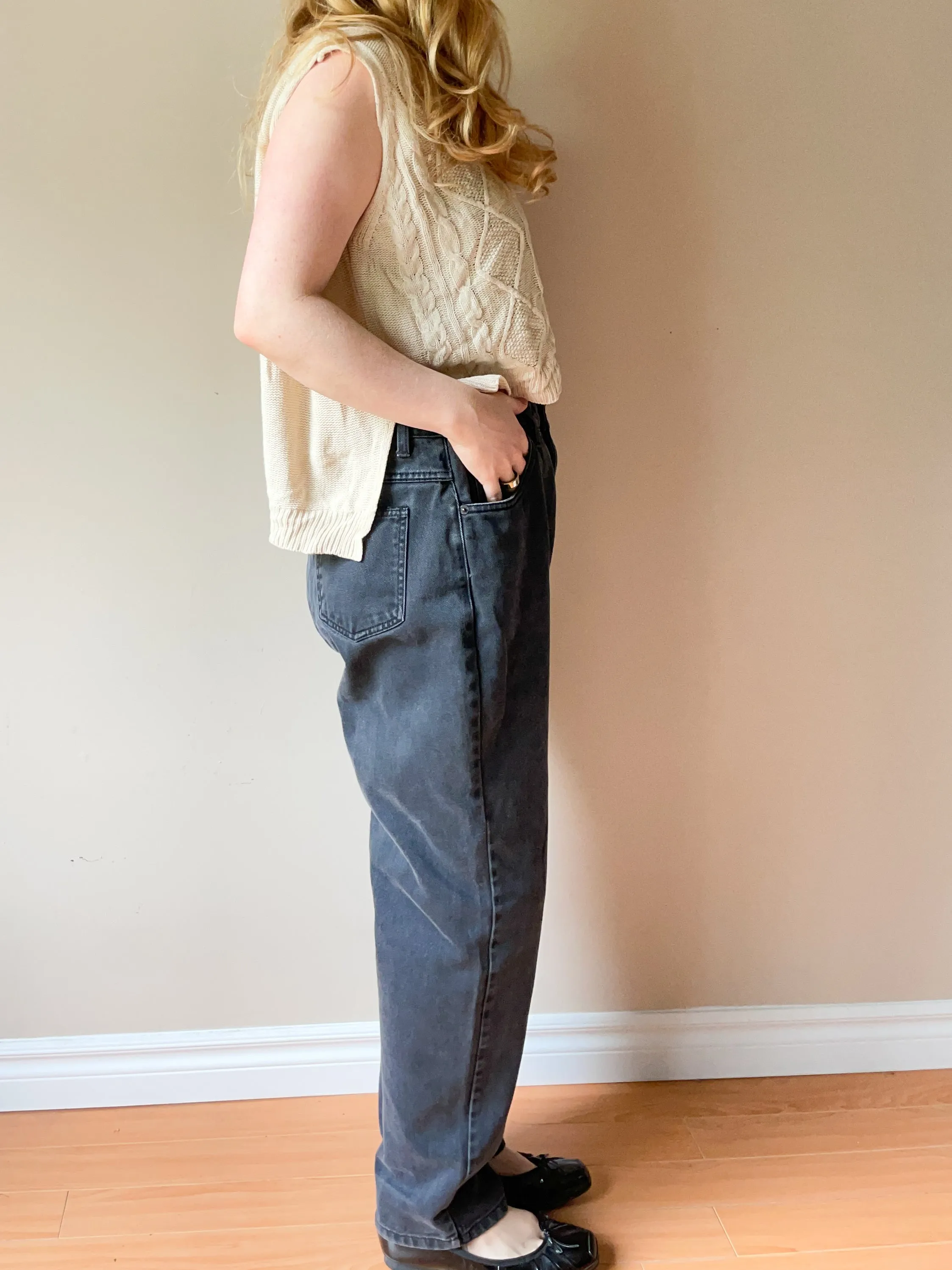 Bill Blass Vintage Black Barrel Leg Jeans - Size 12