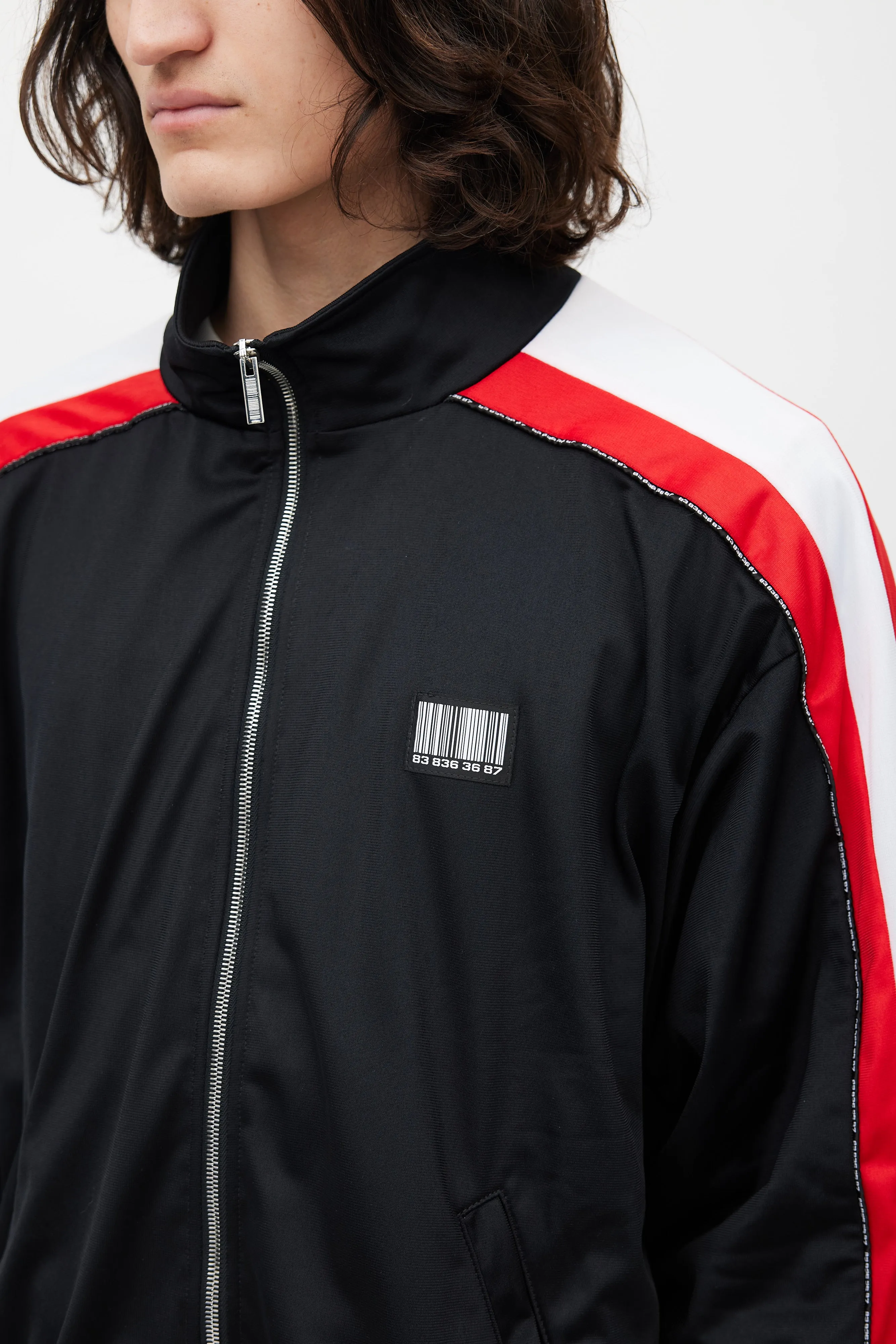Black & Multicolour Barcode Track Jacket