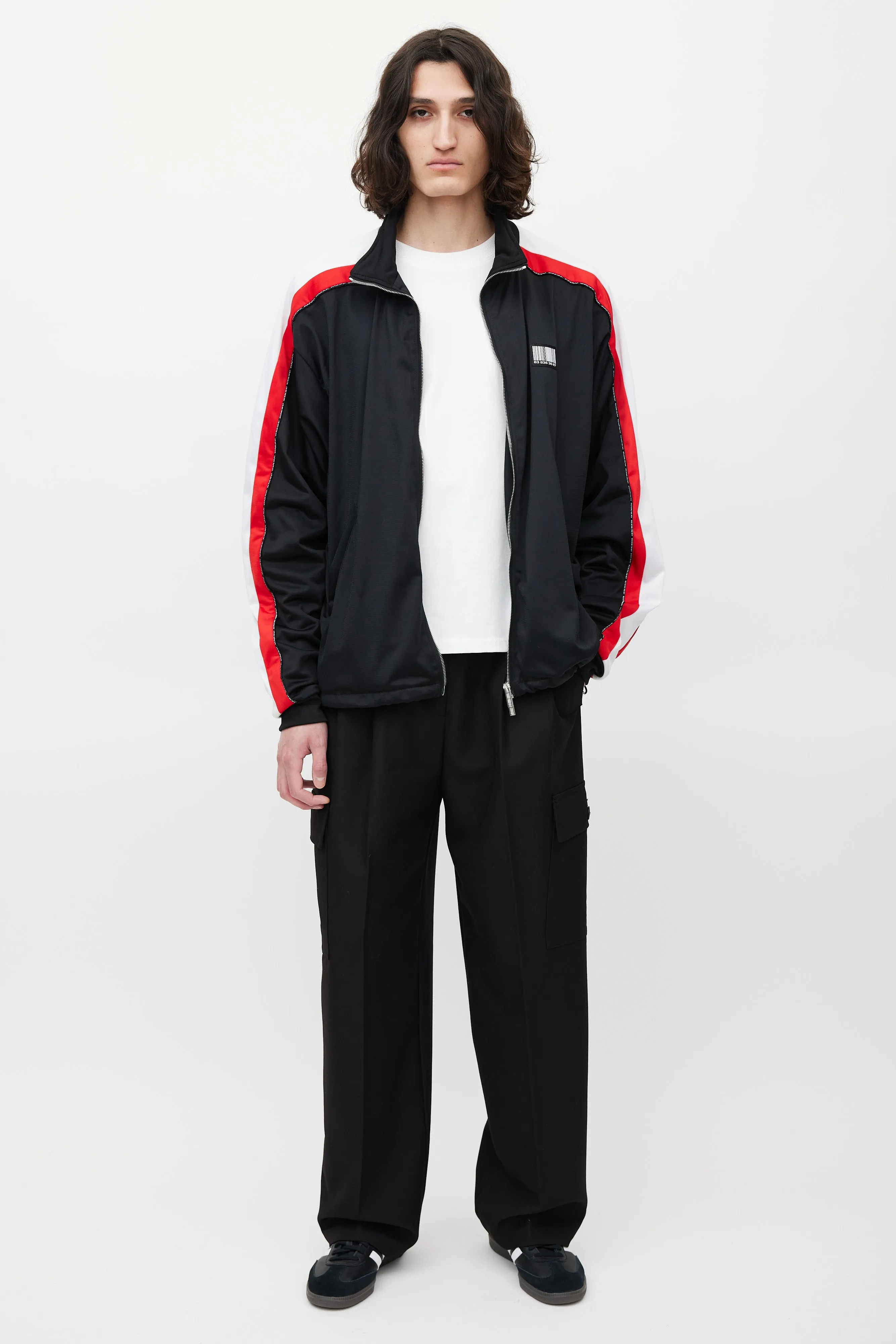Black & Multicolour Barcode Track Jacket