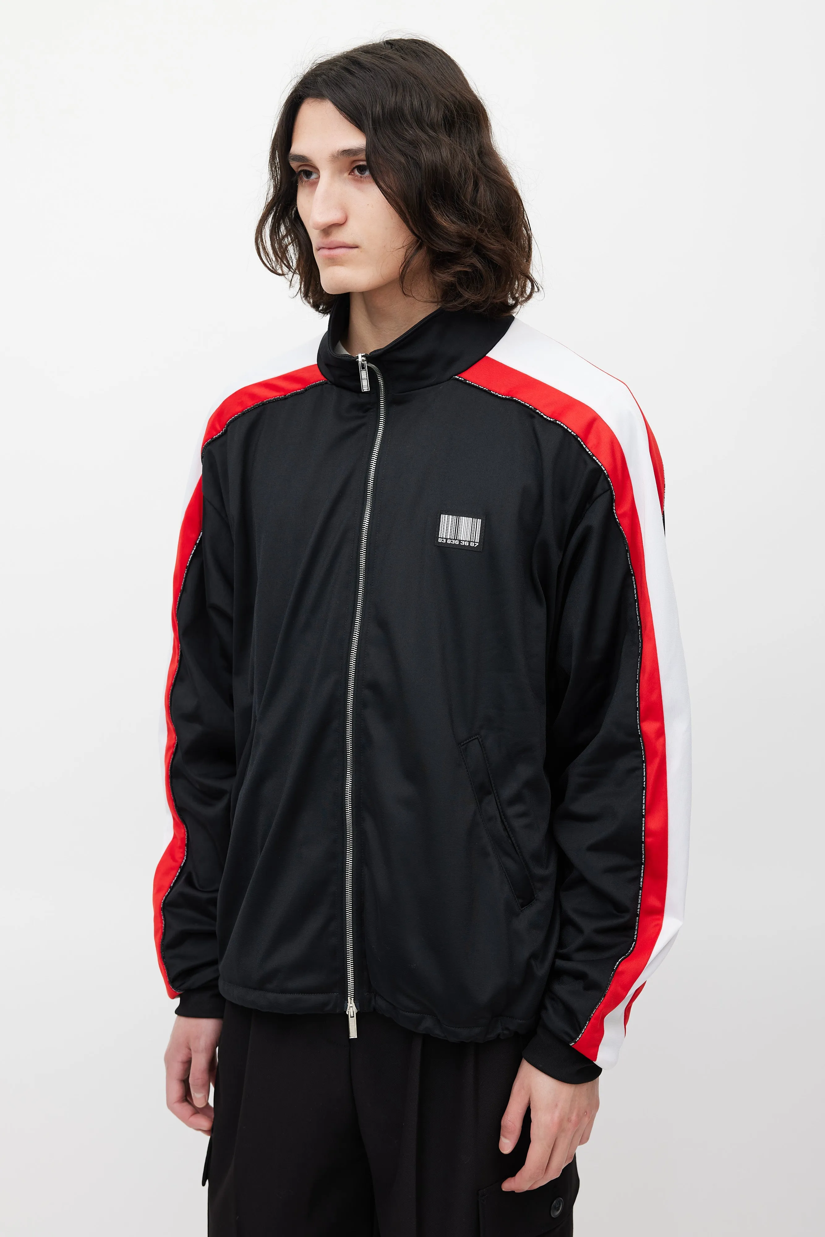 Black & Multicolour Barcode Track Jacket