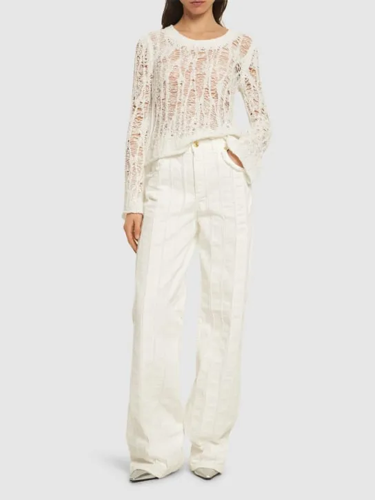 Blumarine   Cotton denim wide jeans 
