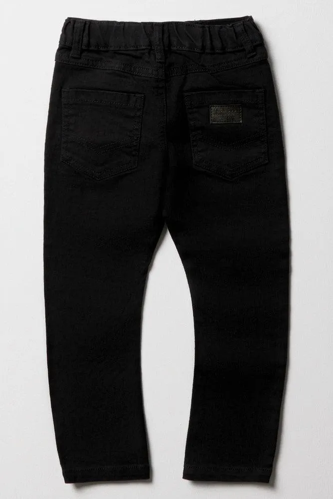 Bow Leg Denim Jeans Black