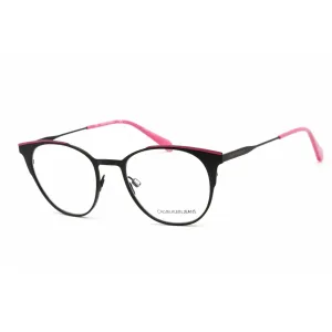 Calvin Klein Jeans Men's Eyeglasses - Black/Bright Rose Metal Round | CKJ21208 081