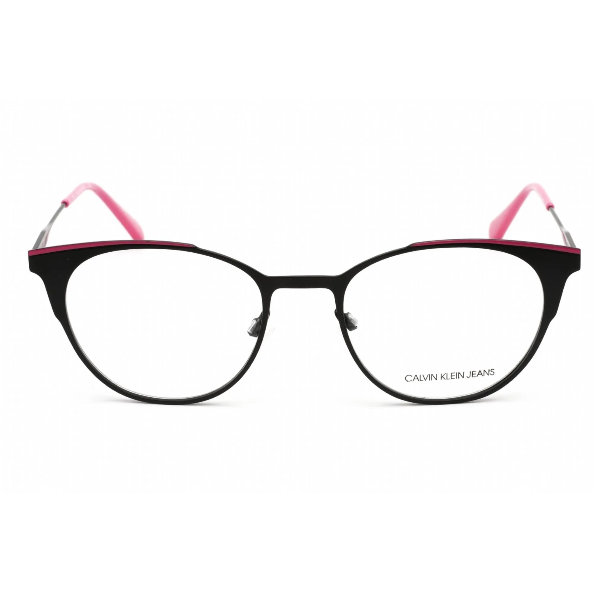 Calvin Klein Jeans Men's Eyeglasses - Black/Bright Rose Metal Round | CKJ21208 081