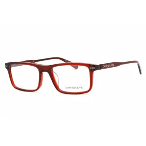 Calvin Klein Jeans Men's Eyeglasses - Crystal Oxblood Rectangular Frame | CKJ19526 601