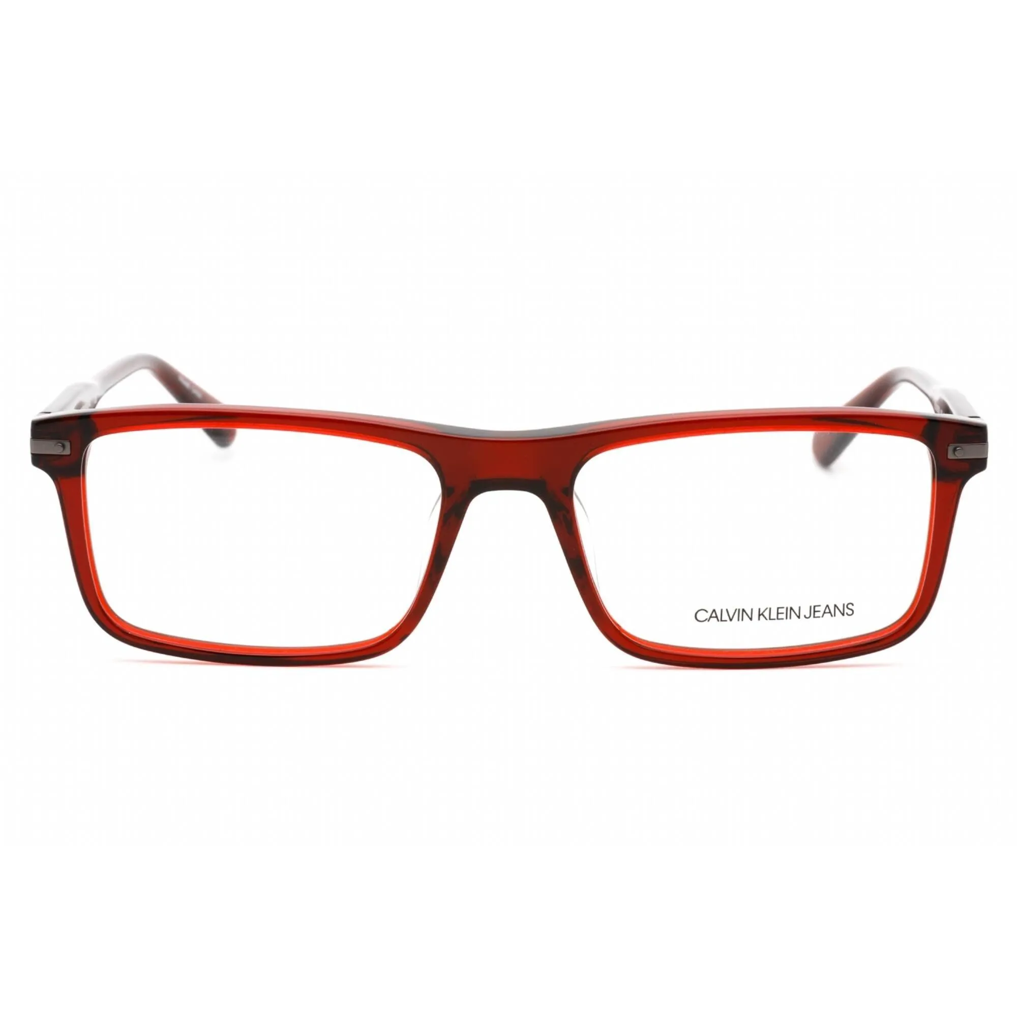 Calvin Klein Jeans Men's Eyeglasses - Crystal Oxblood Rectangular Frame | CKJ19526 601