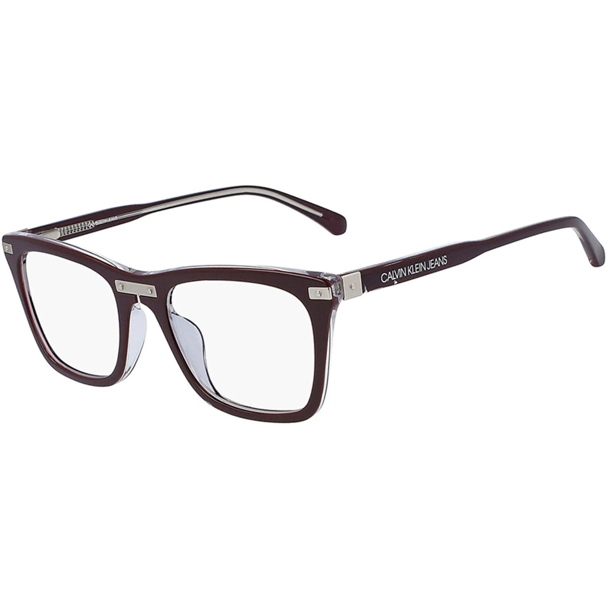 Calvin Klein Jeans Women's Eyeglasses - Plum and Crystal Square Frame | CKJ20515 504