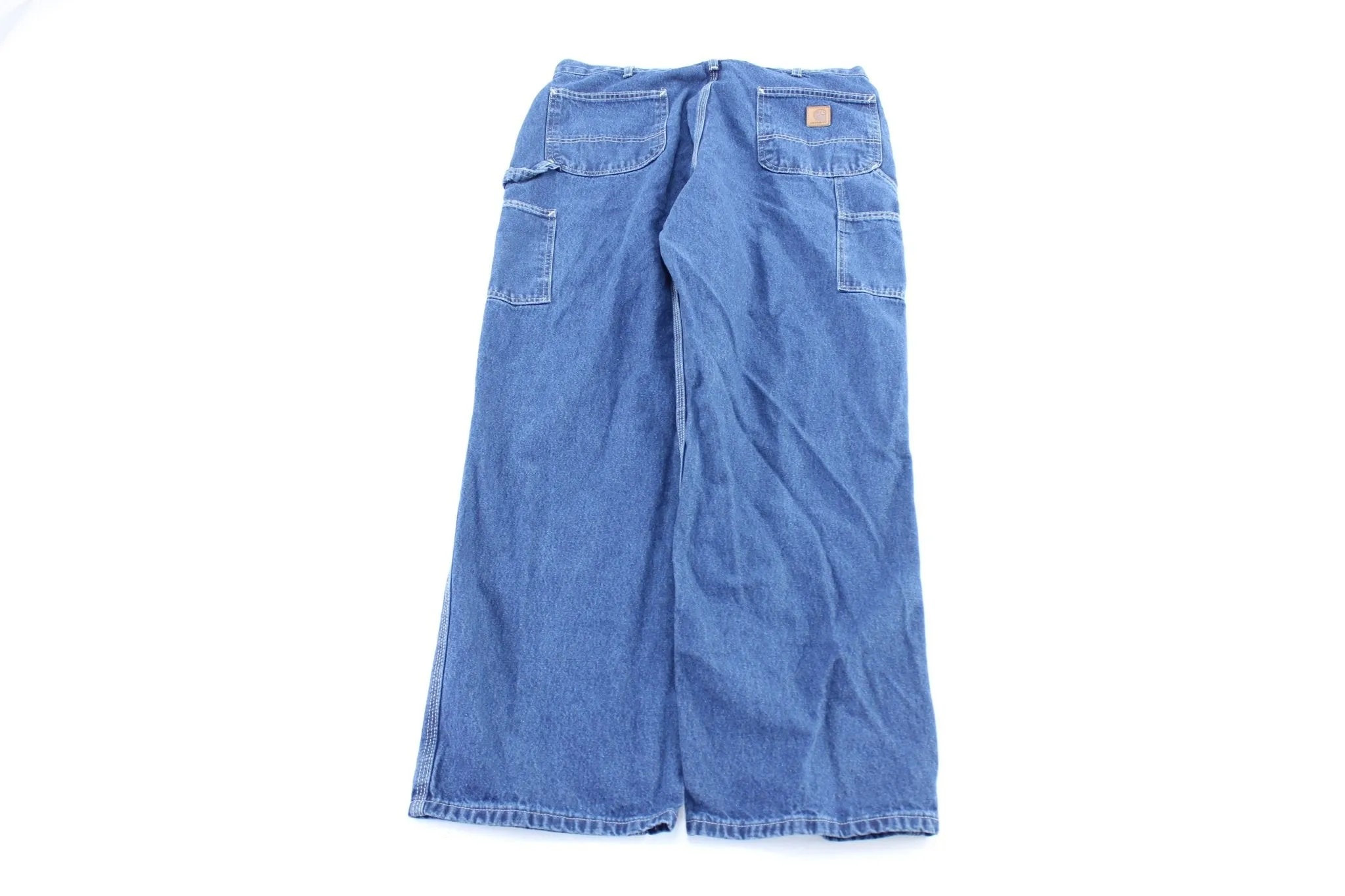 Carhartt Logo Patch Dark Wash Denim Carpenter Jeans