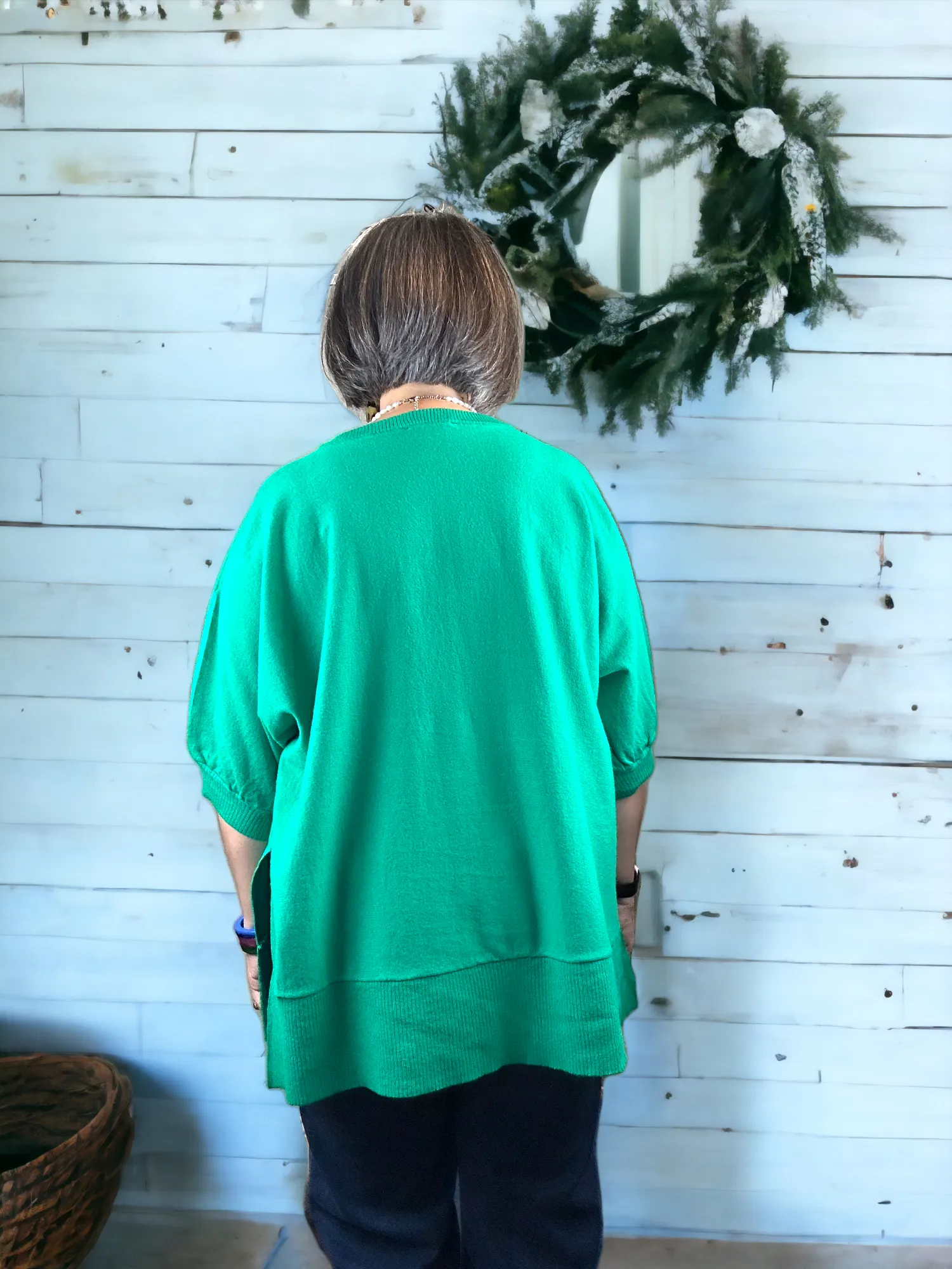 Classic Comfort Side Slit Top (Kelly Green or Royal Blue)