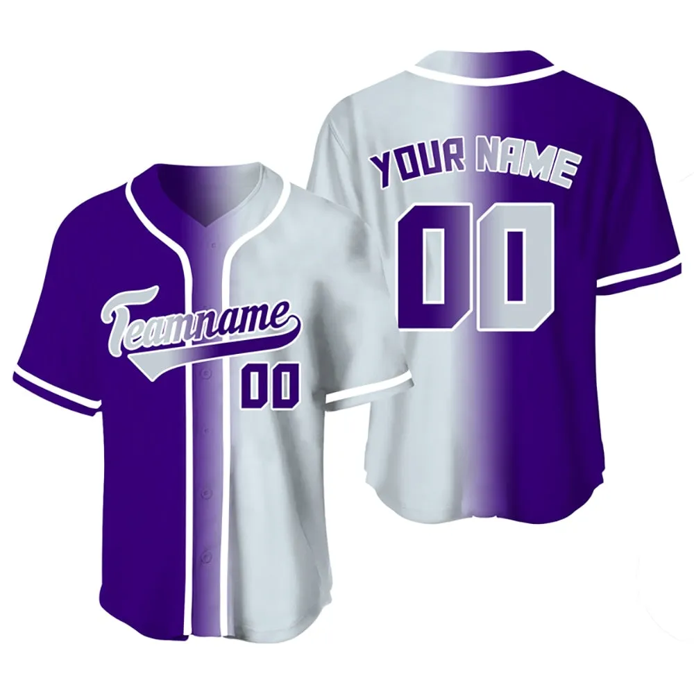 Custom Gradient Color Baseball Jersey Team Clothing Customized Your Name Number Mesh V-Neck Streetwear Man Women Shirt