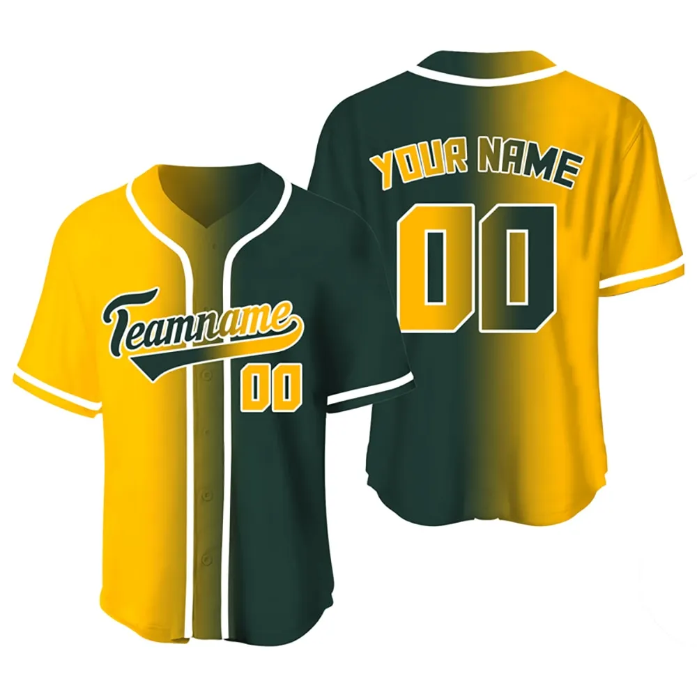 Custom Gradient Color Baseball Jersey Team Clothing Customized Your Name Number Mesh V-Neck Streetwear Man Women Shirt