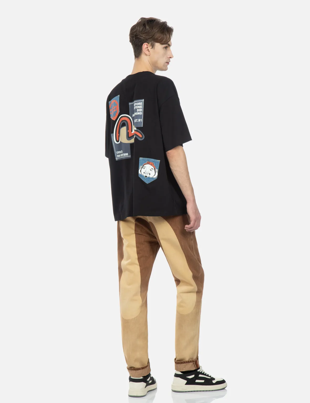 Daicock Print Gradient Spray-dye Carrot-fit Jeans #2017