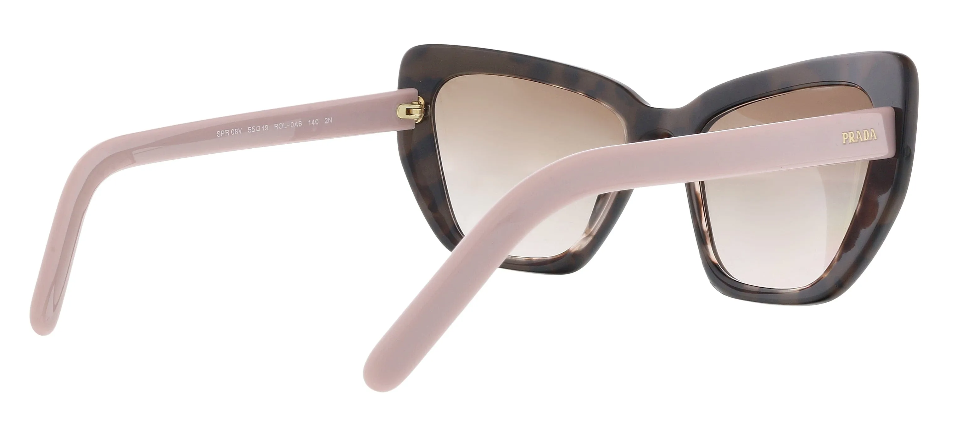 Damaged/Store Return Prada 0PR 08VS ROL0A6 Cat Walk Brown/Spotted Gradient Cateye  Sunglasses