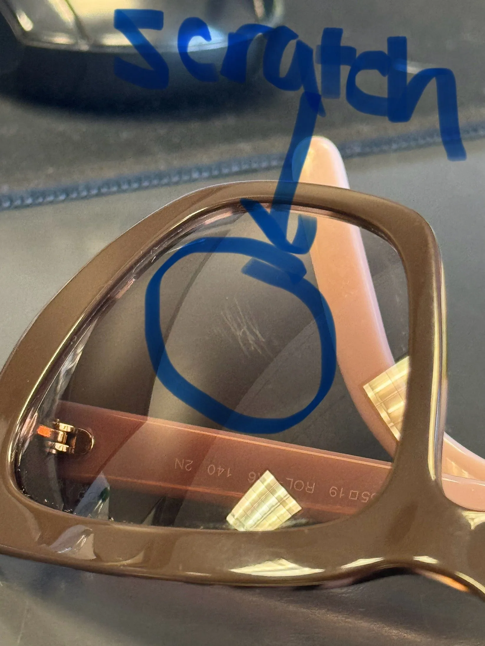 Damaged/Store Return Prada 0PR 08VS ROL0A6 Cat Walk Brown/Spotted Gradient Cateye  Sunglasses