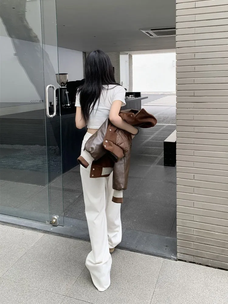deanwangkt Loose Denim Cargo Pants Mujer Casual High Waist Pocket Mom Jeans Women  Spring Summer White Baggy Woman Jeans