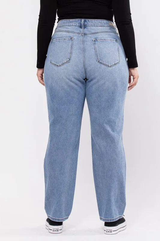 Distressed Plus Size Boyfriend Jeans
