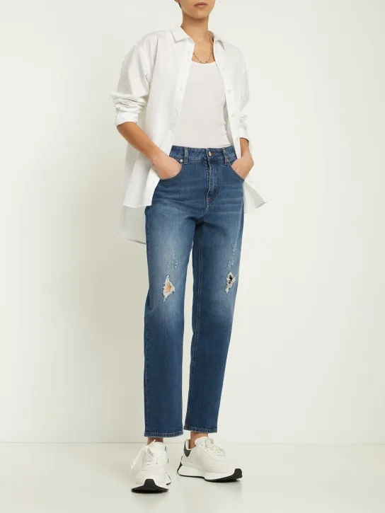 Dolce&amp;Gabbana   Distressed denim boyfriend jeans 