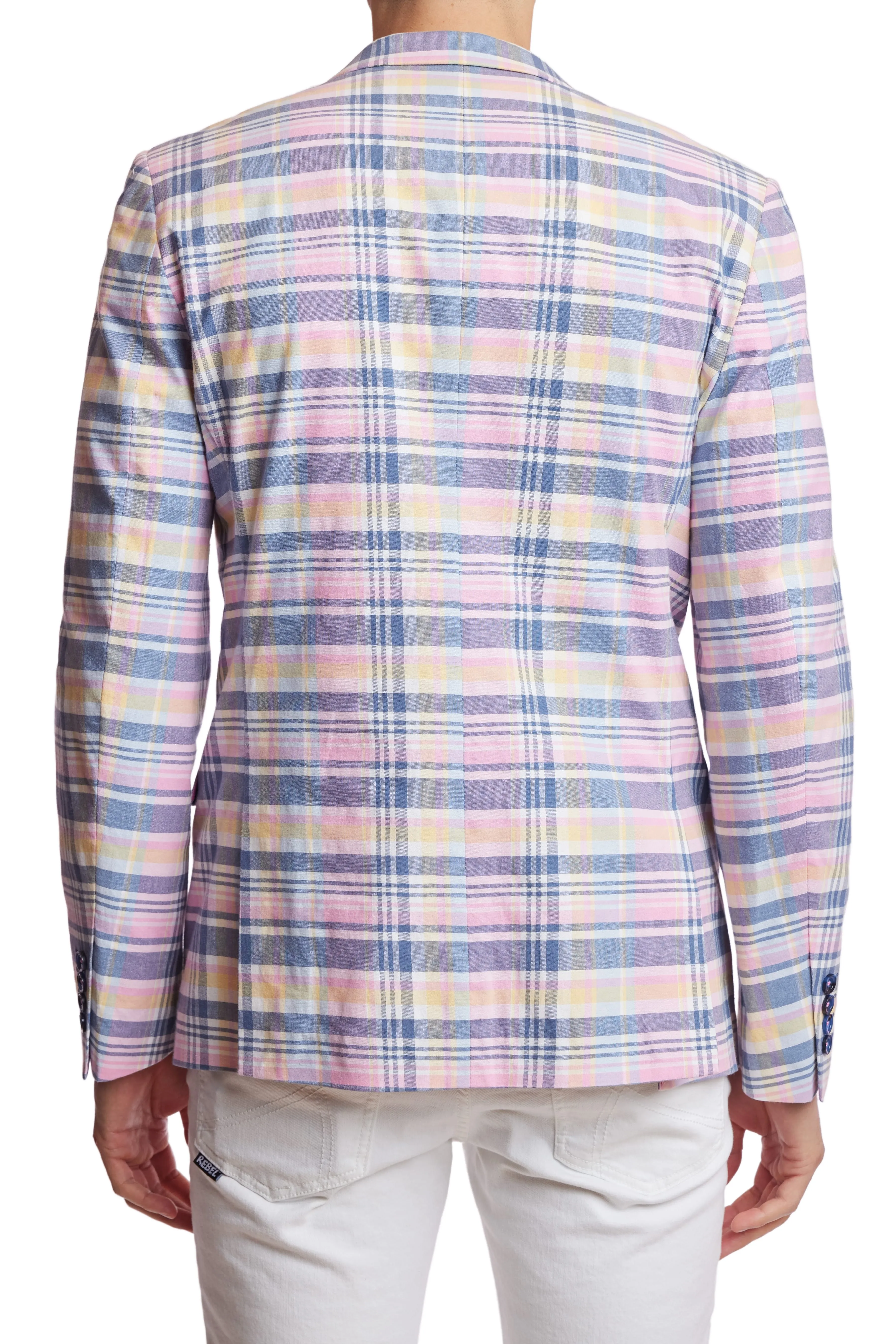 Dover Notch Jacket - slim - Pink Yellow Madras