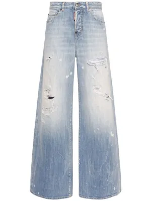 Dsquared2   Traveller medium rise denim wide jeans 