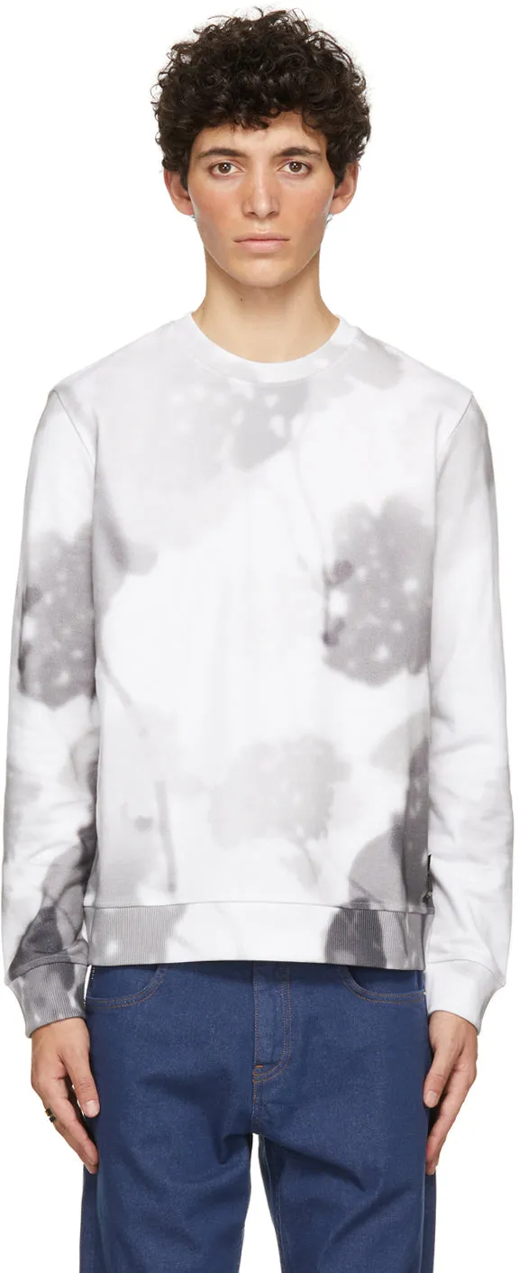 Fendi White Gradient Flower Print Sweatshirt