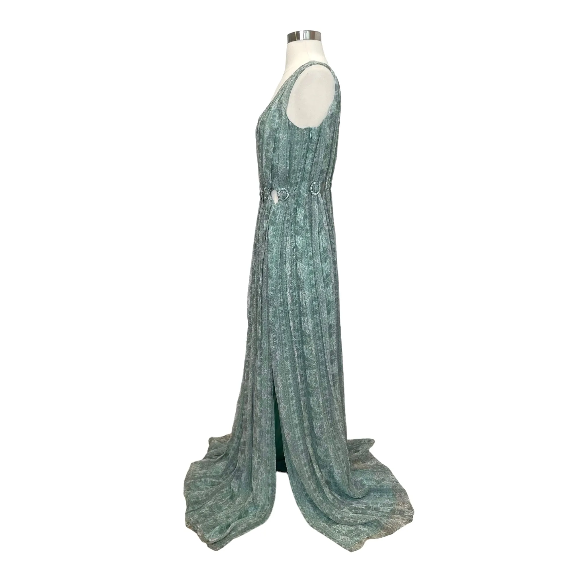 Green Silk Dress - 4