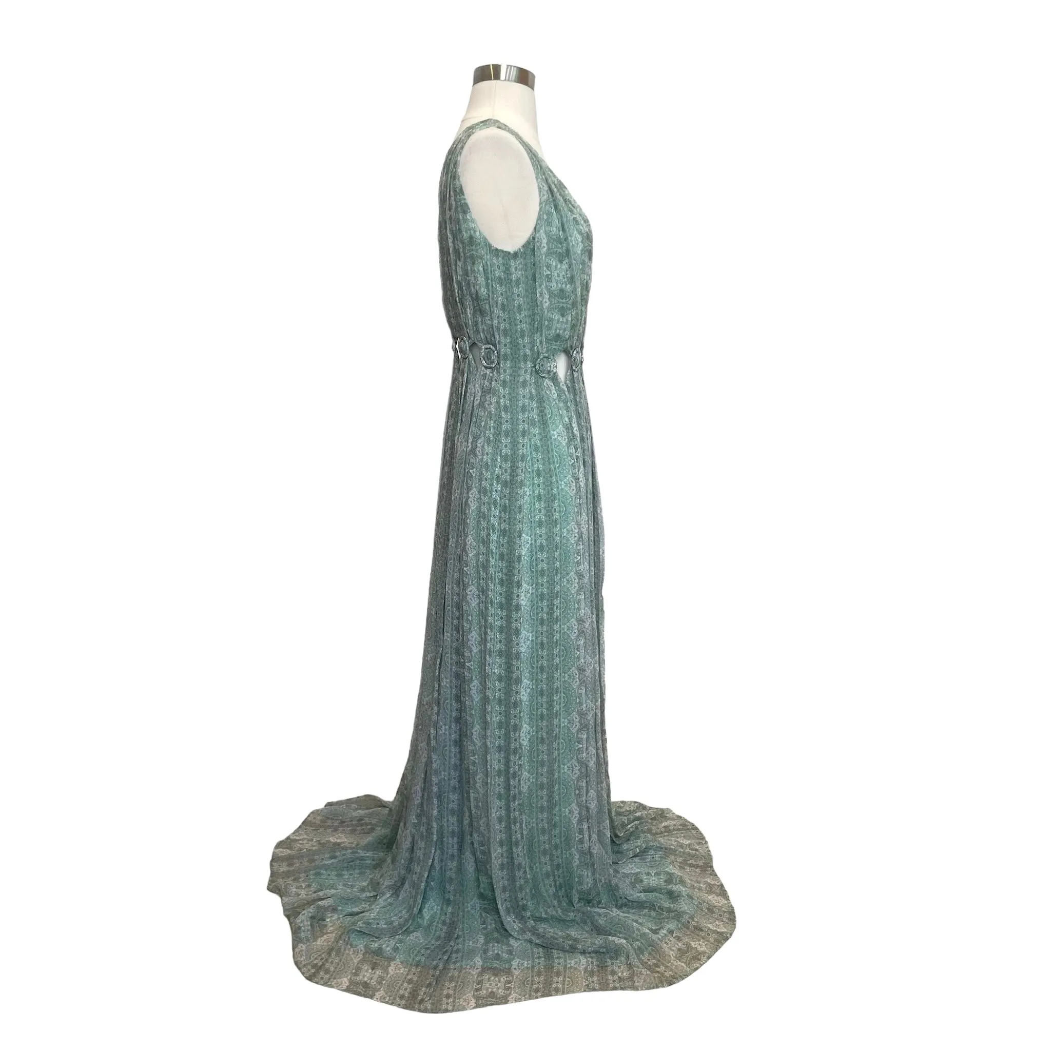 Green Silk Dress - 4