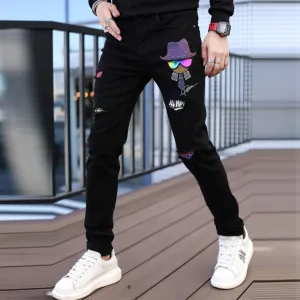 Hat On Star Rhinestone Straight Fit Jeans