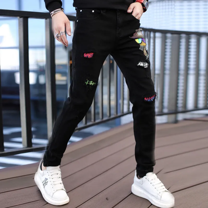 Hat On Star Rhinestone Straight Fit Jeans