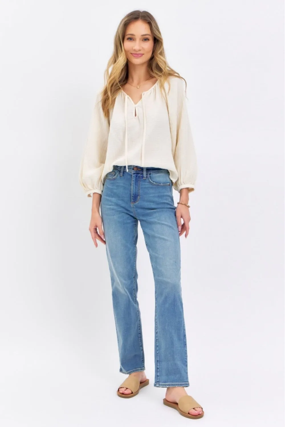 Henley - High Waist Straight Jeans - Judy Blue - Exclusively Online