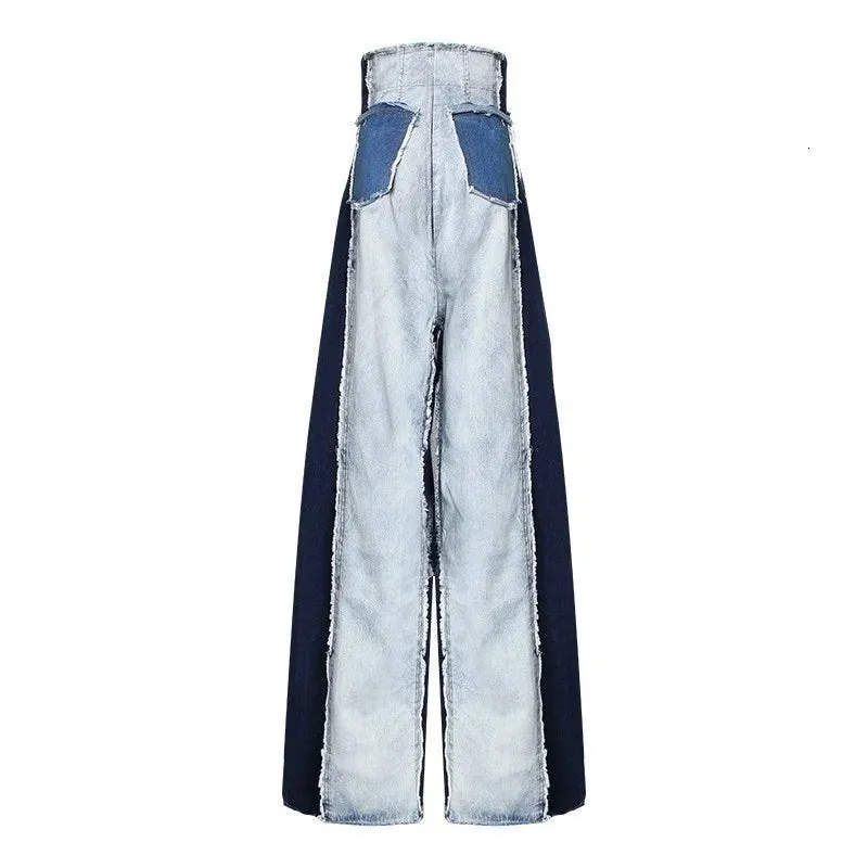 HEYFANCYSTYLE High Waist Distressed Denim Trousers