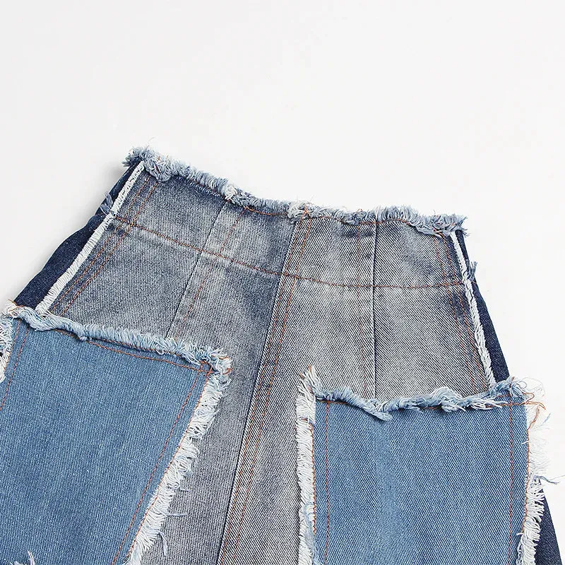 HEYFANCYSTYLE High Waist Distressed Denim Trousers