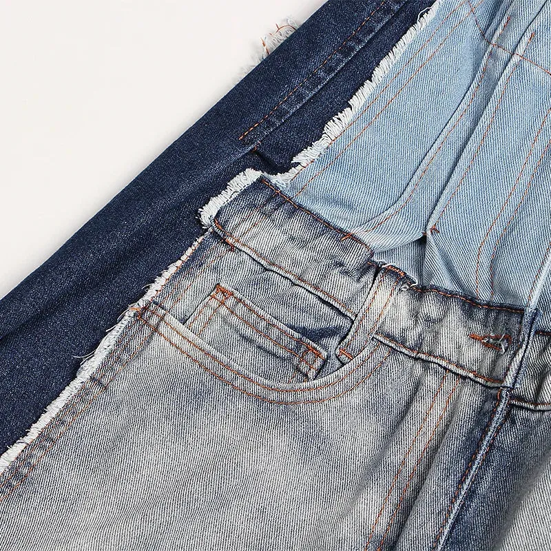 HEYFANCYSTYLE High Waist Distressed Denim Trousers