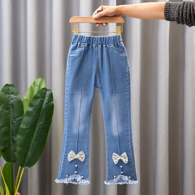 Kids Girls Jeans Spring Autumn Pants Girls Jeans Children Casual Clothing Kids Bell-bottoms - GJN0163