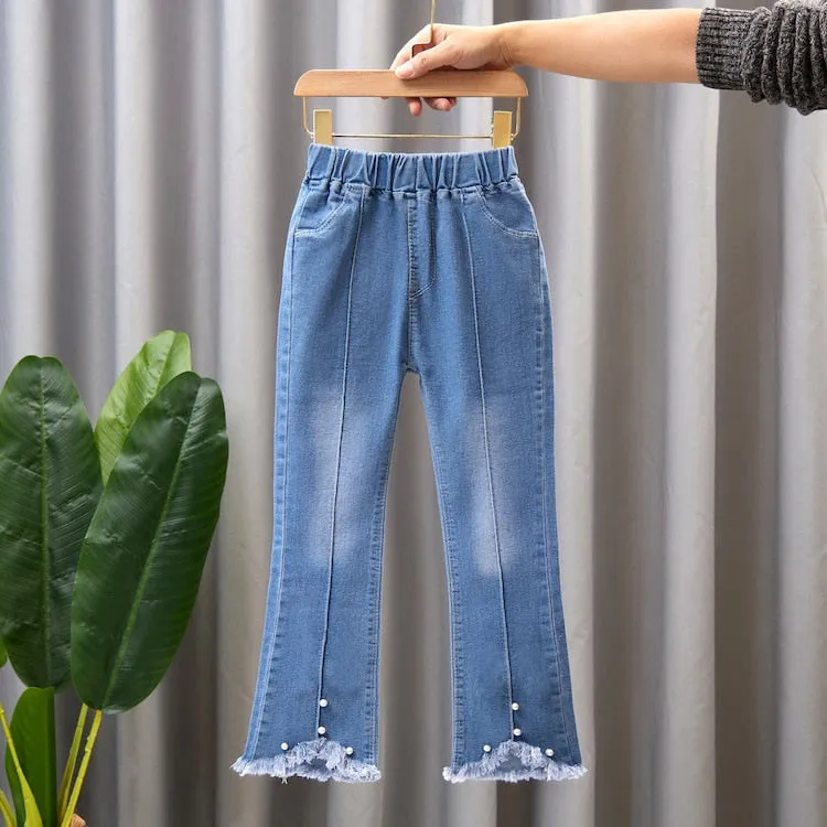 Kids Girls Jeans Spring Autumn Pants Girls Jeans Children Casual Clothing Kids Bell-bottoms - GJN0163