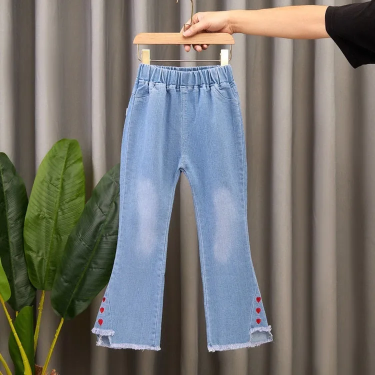 Kids Girls Jeans Spring Autumn Pants Girls Jeans Children Casual Clothing Kids Bell-bottoms - GJN0163