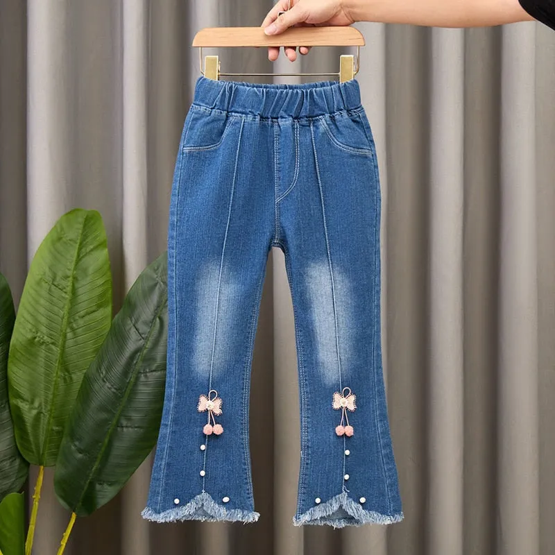 Kids Girls Jeans Spring Autumn Pants Girls Jeans Children Casual Clothing Kids Bell-bottoms - GJN0163